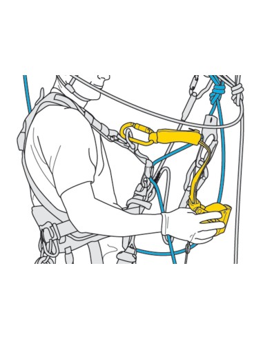 Anticaídas deslizante para cuerda con función de bloqueo de Petzl - ASAP LOCK