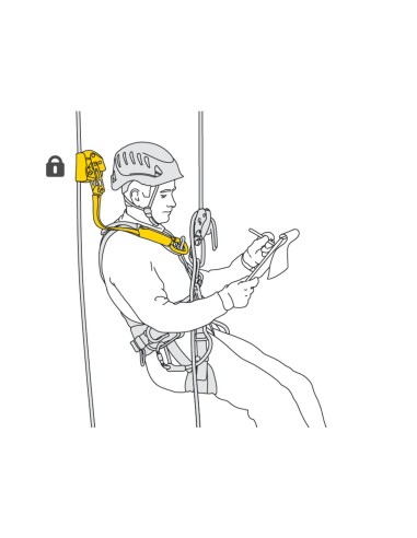 Anticaídas deslizante para cuerda con función de bloqueo de Petzl - ASAP LOCK
