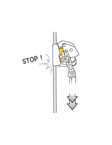 Anticaídas deslizante para cuerda con función de bloqueo de Petzl - ASAP LOCK