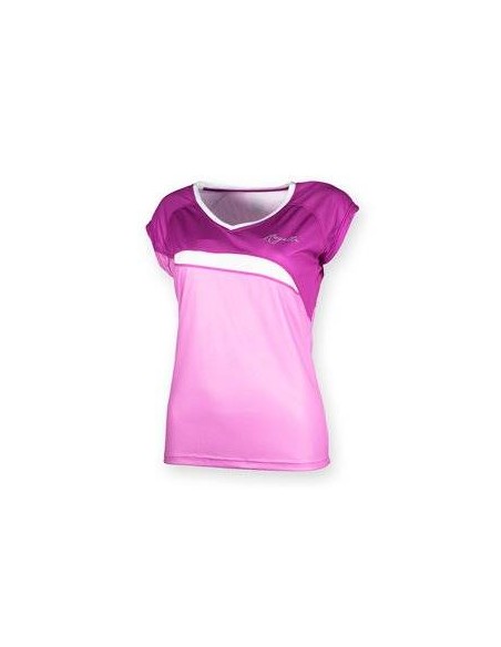 Lds Running T-Shirt Tania Fuchsia/Pink/White Mujer
