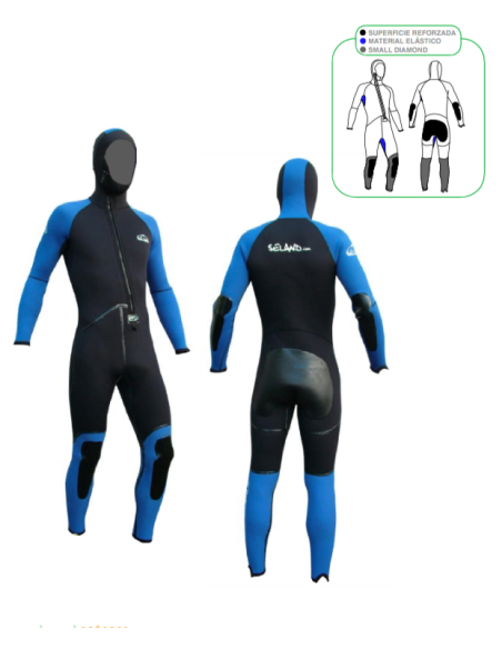 Monopieza de cañones biforrado en 5 y 4mm de neopreno. Con gorro - GORBEA de Seland